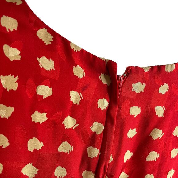 Vintage St. Gillian Silk Dress Size 14 Red Gold - Picture 7 of 10